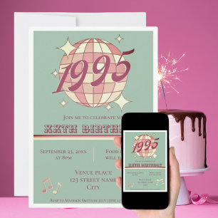 Vintag 1995 29. 30. Party Einladung