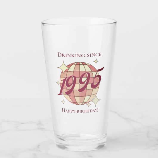 Vintag 1995 30. Geburtstagsretro lila Glas (Vorderseite)