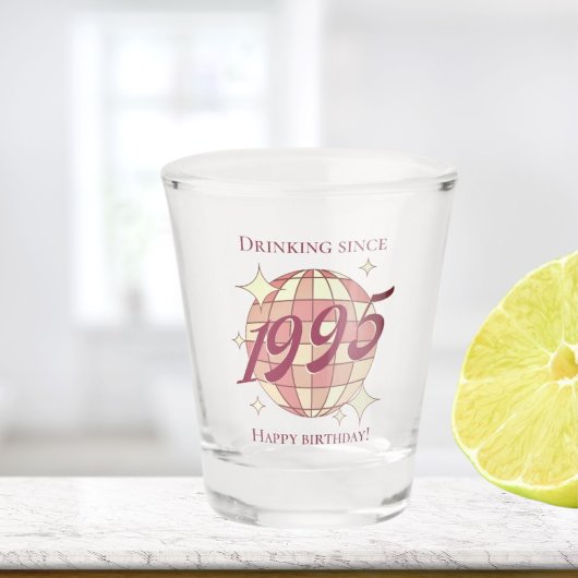 Vintag 1995 30. Geburtstagsretro lila Schnapsglas