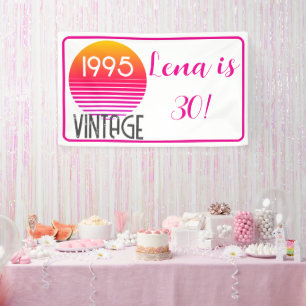 Vintag 1995 Neon Retro Stripe Sun 30. Geburtstag Banner