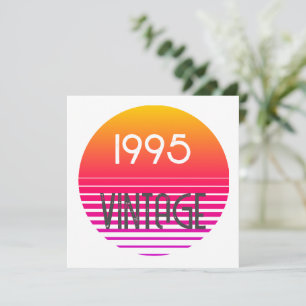 Vintag 1995 Neon Retro Stripe Sun 30. Geburtstag Dankeskarte