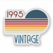 Vintag 1995 Retro Stripe Sun 30. Geburtstag Aufkleber (Vorderseite)