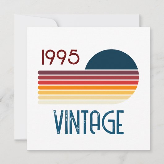 Vintag 1995 Retro Stripe Sun 30. Geburtstag Dankeskarte (Vorderseite)