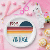 Vintag 1995 Retro Stripe Sun 30. Geburtstag Pappteller (Party)