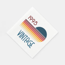Vintag 1995 Retro Stripe Sun 30. Geburtstag Serviette