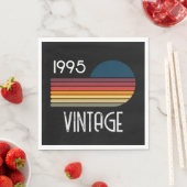 Vintag 1995 Retro Stripe Sun 30. Geburtstag Serviette (Beispiel)