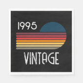 Vintag 1995 Retro Stripe Sun 30. Geburtstag Serviette (Vorderseite)