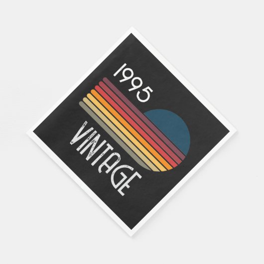 Vintag 1995 Retro Stripe Sun 30. Geburtstag Serviette (Ecke)