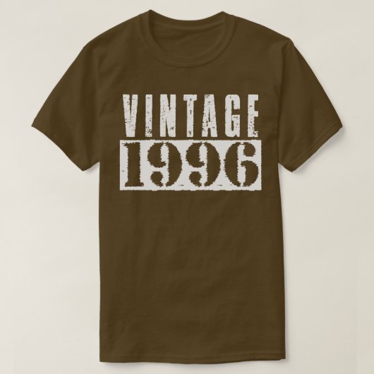 Vintag 1996 Vintager weißer Text T-Shirt (Design vorne)