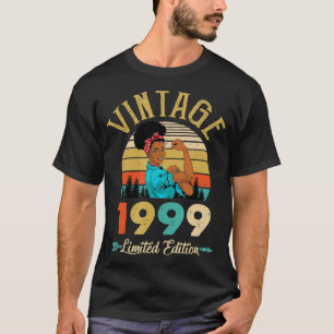 Vintag 1999 23. Geburtstag Afro Schwarze Frau 23 J T-Shirt