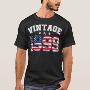 Vintag 1999 25 Jahre alte amerikanische Flagge Geb T-Shirt