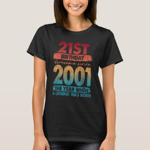 Vintag 2001 2001 21 Jahre alt 21. Geburtstag T-Shirt