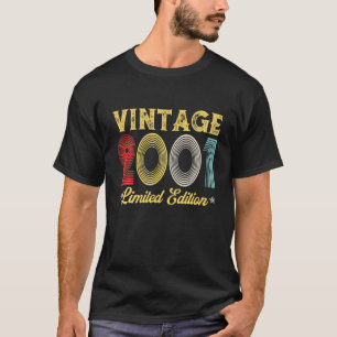 Vintag 2001 21. Geburtstagsdekorationen Männer Fra T-Shirt