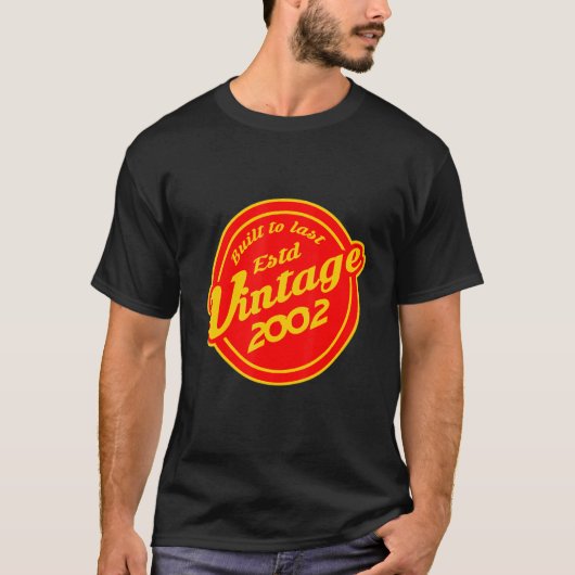 Vintag 2002 Retro 20. Geburtstag T-Shirt (Vorderseite)