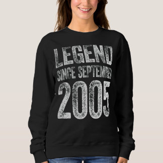 Vintag 2005 Geburtstag September Geborene Legende Sweatshirt