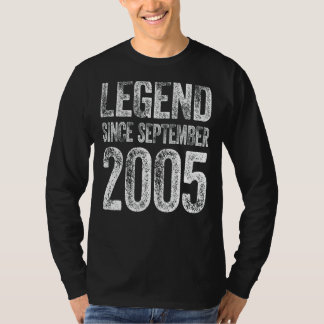 Vintag 2005 Geburtstag September Geborene Legende T-Shirt