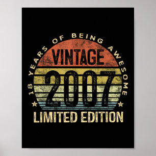 Vintag 2007 Limited Edition 18-jährige Geschenke 1 Poster