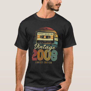 Vintag 2008 Retro Cassette 2008 14. Geburtstag 14 T-Shirt