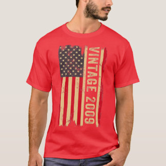 Vintag 2009 Amerikanische Flagge 13 Jahre Alte Ges T-Shirt