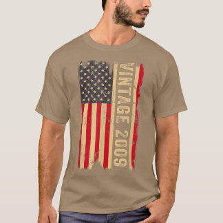Vintag 2009 Amerikanische Flagge 13 Jahre Alte Ges T-Shirt