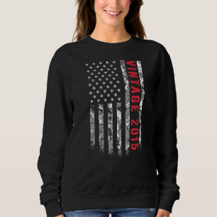 Vintag 2015 American Flag Camouflage 7 Jahre alt 7 Sweatshirt