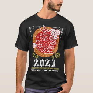 Vintag 2023 Chinesischer Zodiac Rabbit Design Retr T-Shirt