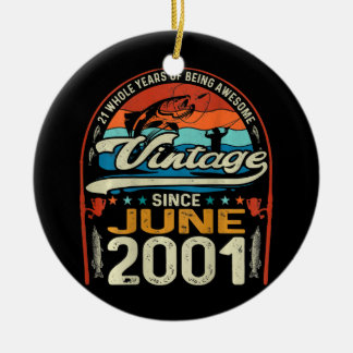 Vintag 21. Geburtstag Juni 2001 21 Jahre alt Keramik Ornament