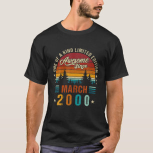 Vintag 22. Geburtstag Phantastisch seit März 2000 T-Shirt