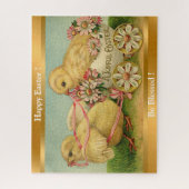 Vintag 2 Hühner Ostern Urlaub Puzzle (Vertikal)