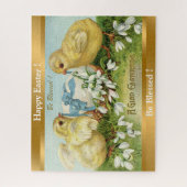 Vintag 2 Hühner und Eierspeisen Puzzle (Vertikal)