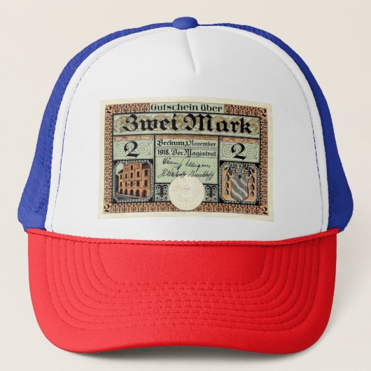 Vintag 2 Mark Notgeld Beckum Trucker Hat Truckerkappe (Vorderseite)