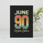 Vintag 30. Geburtstag Juni 1990 Sportgeschenk Einladung (Stehend Vorderseite)