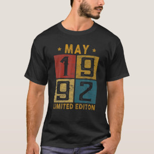 Vintag 30. Geburtstag Mai 1992 Geboren 1992 30 Jah T-Shirt