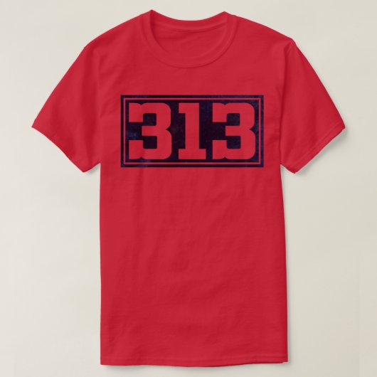 Vintag 313 Blauer Text T-Shirt (Design vorne)