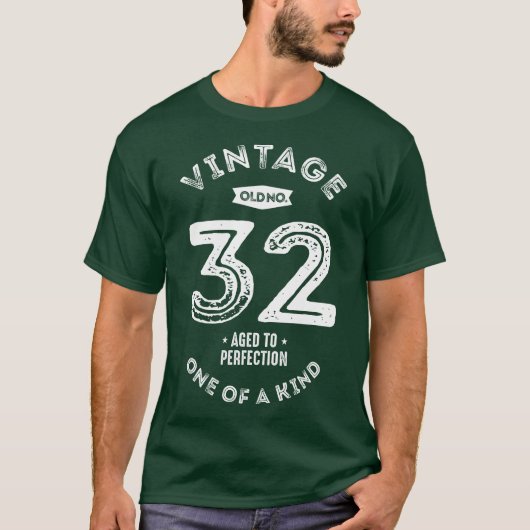 Vintag 32 Jahre Geburtstag T-Shirt (Vorderseite)