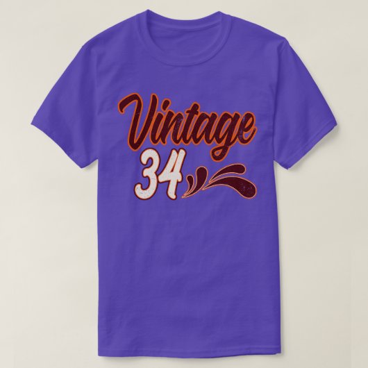 Vintag 34 Jahre alt Geburtstag T-Shirt (Design vorne)