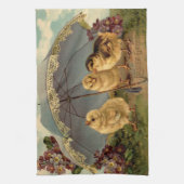 Vintag 3 Hühner Ostern Urlaub Geschirrtuch (Vertikal)