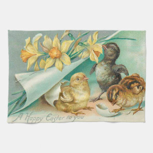 Vintag 3 Hühner Ostern Urlaub Geschirrtuch