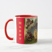 Vintag 3 Hühner Ostern Urlaub Tasse (Links)