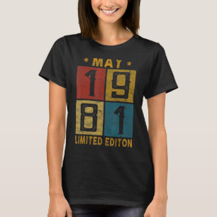 Vintag 41. Geburtstag Mai 1981 Geboren 1981 41 Jah T-Shirt
