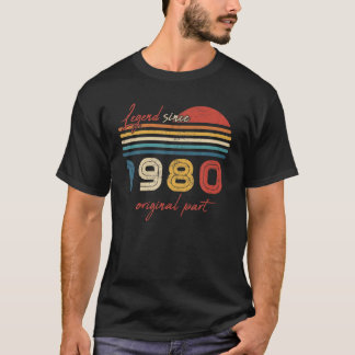 Vintag 42 Geburtstagsgeschenke Legend seit 1980 He T-Shirt