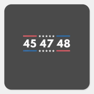 Vintag 45 47 48 Trump 2024 Flag Präsident der USA Quadratischer Aufkleber