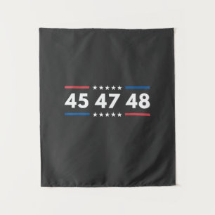 Vintag 45 47 48 Trump 2024 Flag Präsident der USA Wandteppich