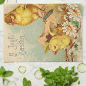 Vintag 4 Hühner Ostern Urlaub Geschirrtuch (Gefaltet)