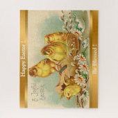 Vintag 4 Hühner Ostern Urlaub Puzzle (Vertikal)