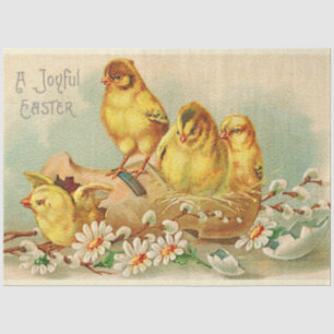 Vintag 4 Hühner Ostern Urlaub Seidenpapier
