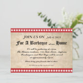 Vintag 4. Juli Barbeque Einladung (Stehend Vorderseite)