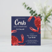 Vintag 4. Juli Crab Boil Sommer Party Einladung (Stehend Vorderseite)