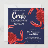 Vintag 4. Juli Crab Boil Sommer Party Einladung (Vorderseite)