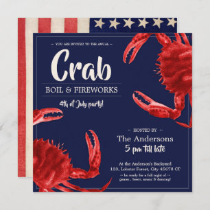 Vintag 4. Juli Crab Boil Sommer Party Einladung